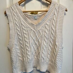 Aerie Soft Cream Sweater Vest